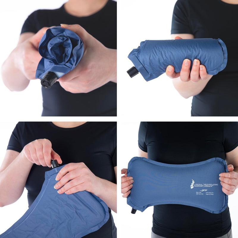 [Australia] - OPTP The Original McKenzie Self-Inflating AirBack Lumbar Support Low Back Support Pillow and Compact Travel Pillow - The Inflatable Lumbar Pillow Preferred by Physical Therapists Standard Packaging 