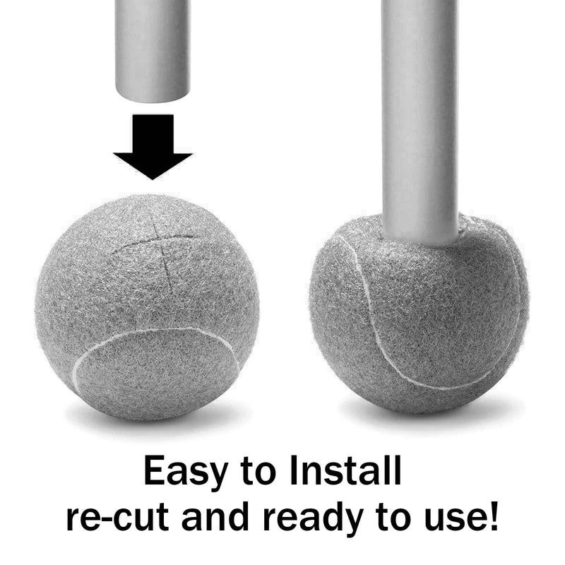 [Australia] - 4 PCS Precut Walker Tennis Balls for Furniture Legs Floor Protection, Heavy Duty Long Lasting Felt Pad Glide Coverings Grey 