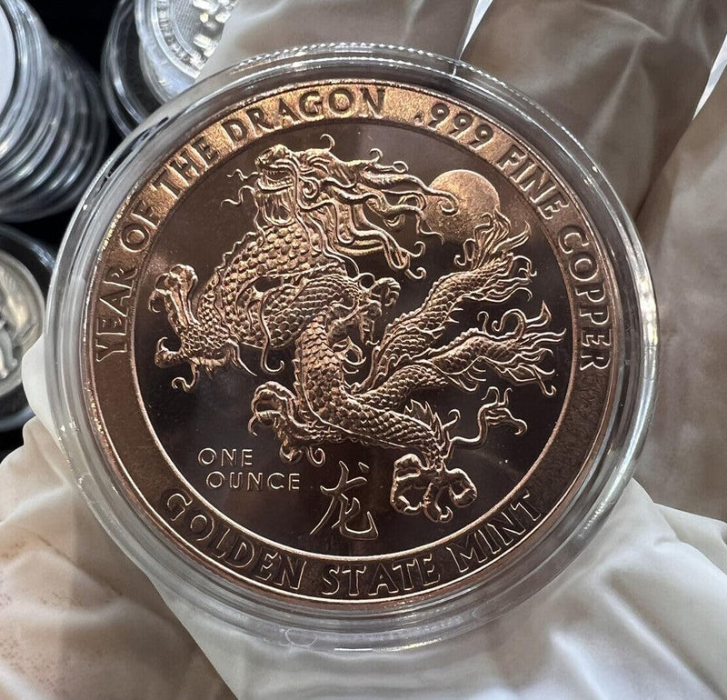 [Australia] - Generic 1 oz Year Of The Dragon 1 Oz .999 Pure Fine Copper BU 