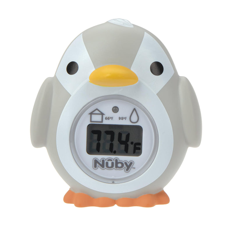 Nuby Bath and Room Digital Thermometer - Baby Thermometer for Safe and Cozy Bath and Room Temperatures - Penguin