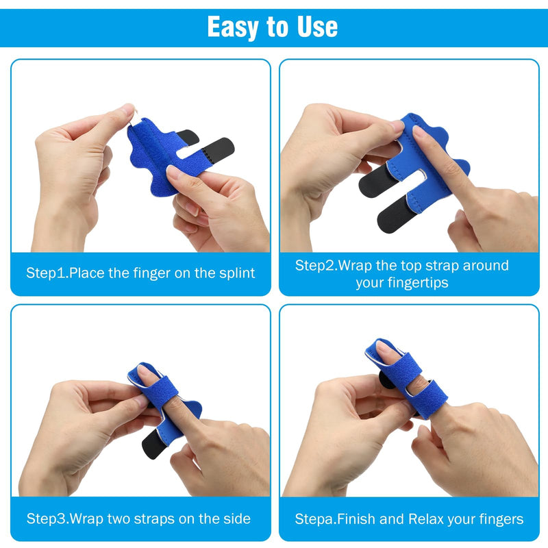 [Australia] - Wepai Pack of 5 finger splints for little finger, ring finger, middle finger, index finger and thumb, finger support for stiffness of joints, fracture of fingers and immobilization of knuckles A 