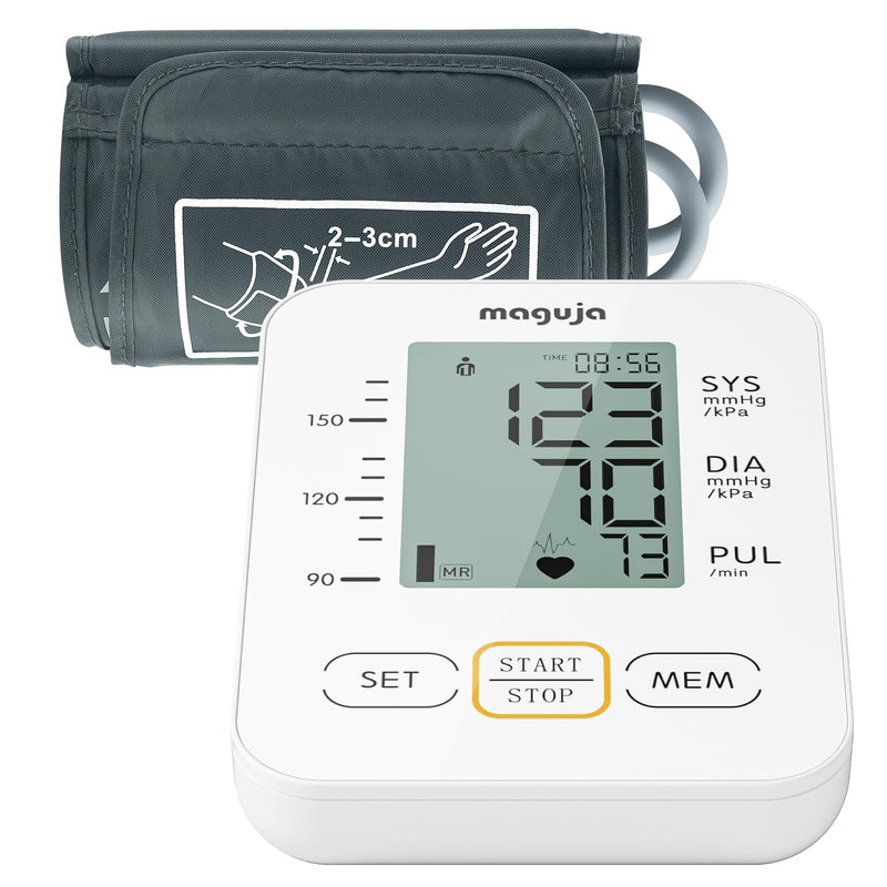 Arm Blood Pressure Monitor,maguja Blood Pressure Machine,BP Monitor Automatic Upper Arm Digital with Blood Pressure Cuff for Home Use Off-white