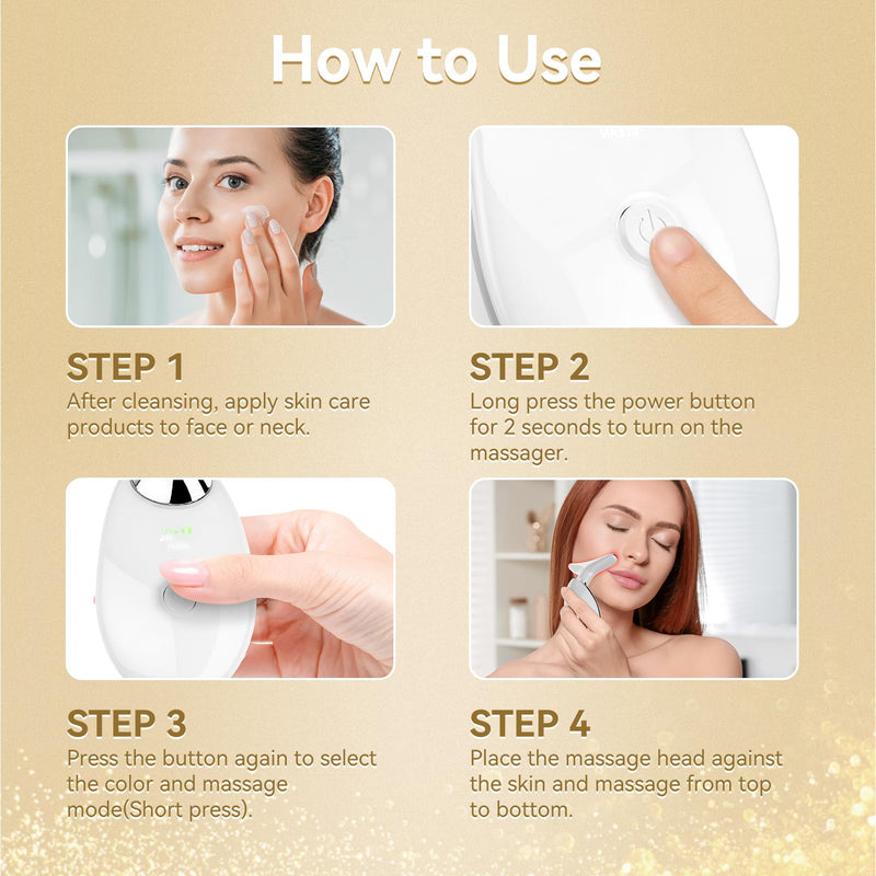 7 Color Face Massager Tool, Multifunctional Neck Facial Massager, Portable Face culpting Wand for Skin Care