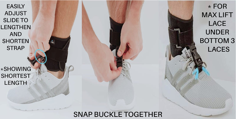 [Australia] - AFO Foot Drop Brace - Drop Foot Brace for Walking - AFO - Unisex (Black) Black 
