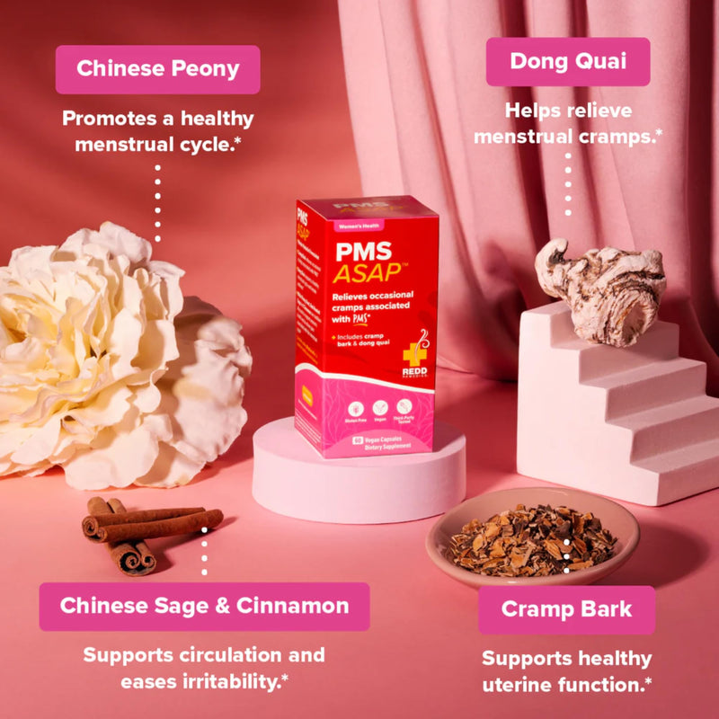 [Australia] - Redd Remedies, PMS ASAP, Includes Cramp Bark & Dong Quai, 60 Vegan Capsules 