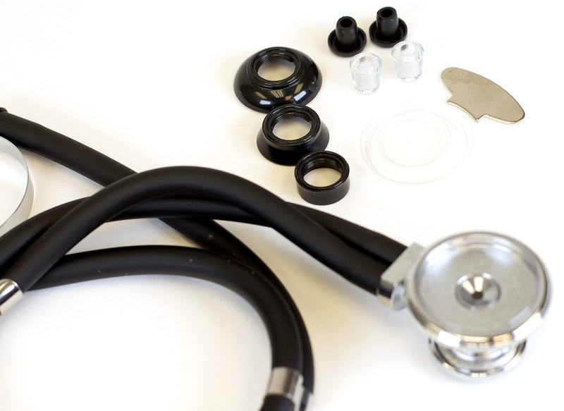 [Australia] - Primacare DS-9295-BK 30" Sprague Rappaport Style Stethoscope for Doctors, Nurses and Medical Students, First Aid Professional Dual Head Cardiology Kit for Men, Women and Pediatric, Black 