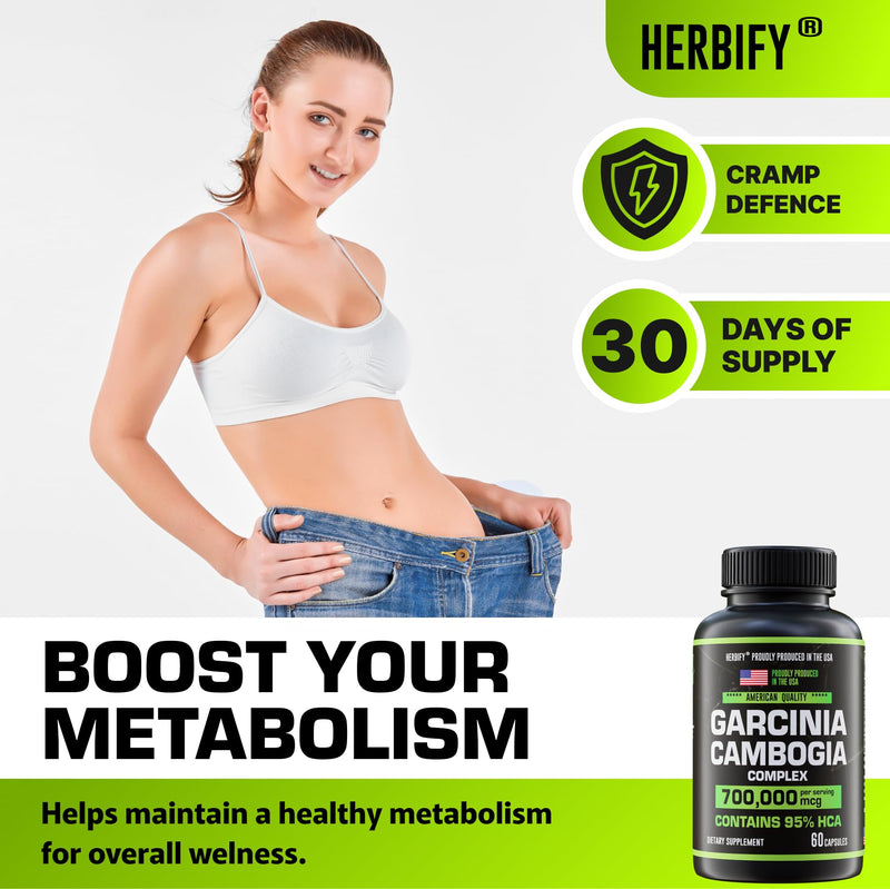 [Australia] - HERBIFY Garcinia Cambogia Wellness Support Supplement for Women & Men - Herbal Extract with Antioxidant Properties - Energy Booster for Daily Vitality and Digestive Support - 60 Count 