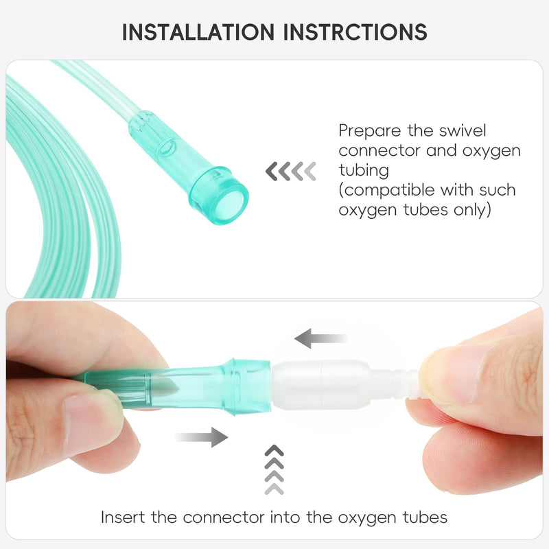 [Australia] - Oxygen Tubing- 7 Foot - 3 Tubes with 3 Oxygen Tubing Connector, Green 3pack-7ft with 3 pair standard connector 