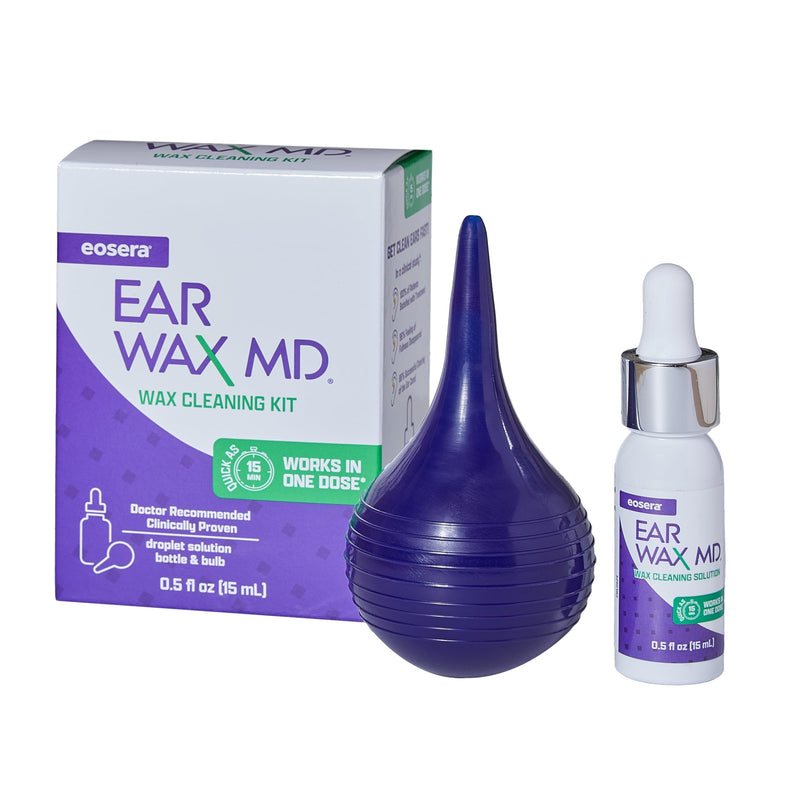 [Australia] - EOSERA Ear Wax MD Kit - Fast-Acting Ear Wax Removal Drops | Breaks Down & Dissolves Wax in Just 1 Treatment | Clinically Proven | Gentle & Safe | Includes Rinsing Bulb | 15mL 