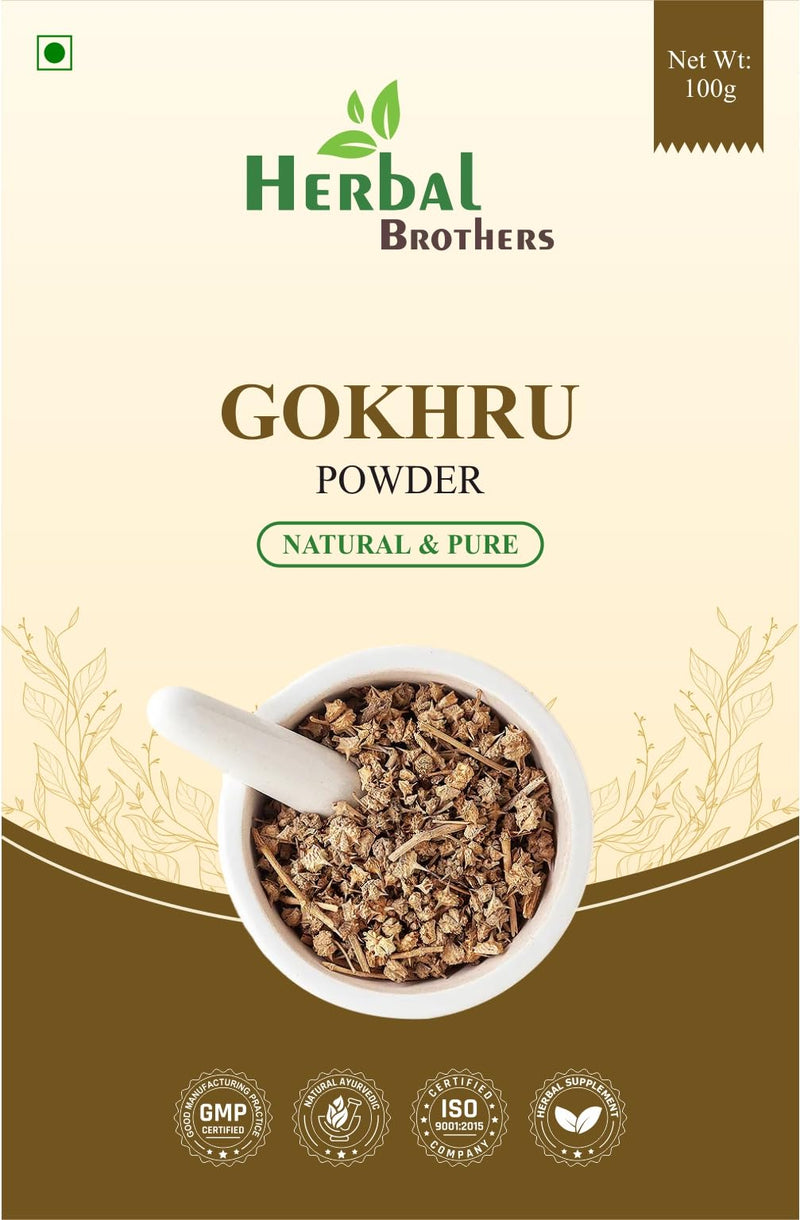 [Australia] - Organic Gokhru Powder | 100% Pure & Natural | Supports Kidney Health, Urinary Health & Vitality | Ayurvedic Herbal Supplement | 100 Gm Brown 1 