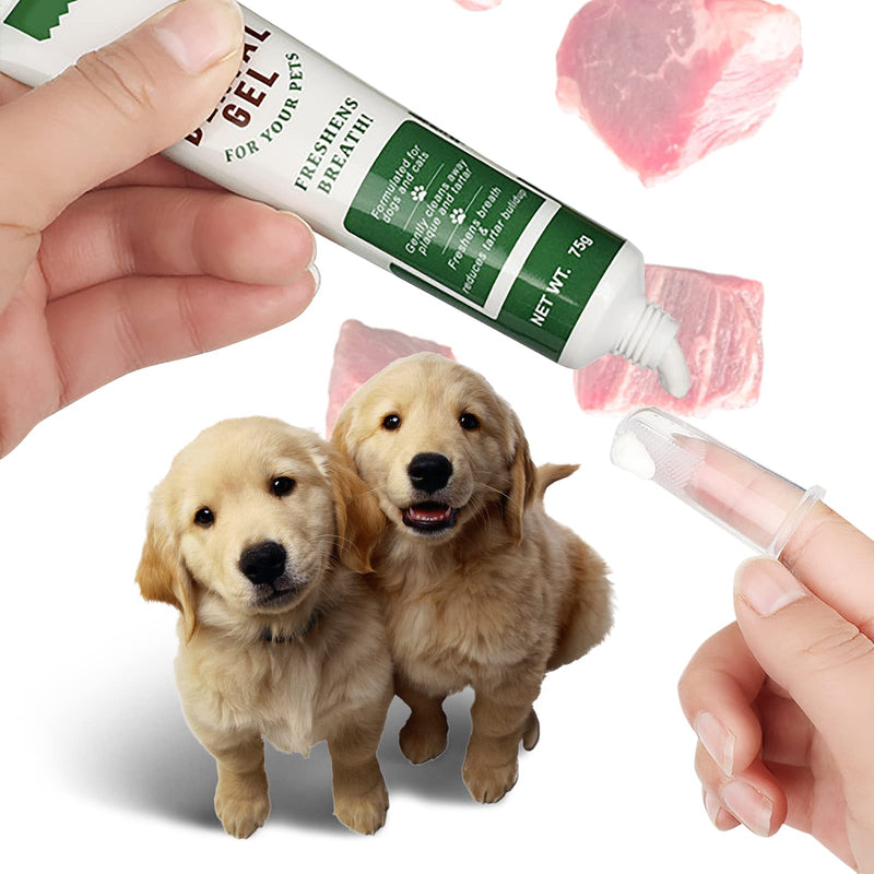 Pet Dog Tooth Brushing Kit - Dog Finger Toothbrush, 360° Toothbrush & Beef Flavor Toothpaste for Dogs Puppy Cats Teeth Oral Cleaning, Fresh Breath, Reduces Plaque & Tartar Buildup Dental Care Kit - PawsPlanet Australia