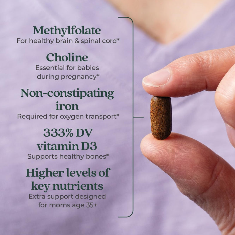 [Australia] - New Chapter Prenatal Vitamins, One Daily Prenatal Multivitamin Enhanced for Age 35+ with Methylfolate + Choline for Healthy Mom & Baby, Gluten Free & Non-GMO- 30 ct 30 Count (Pack of 1) 