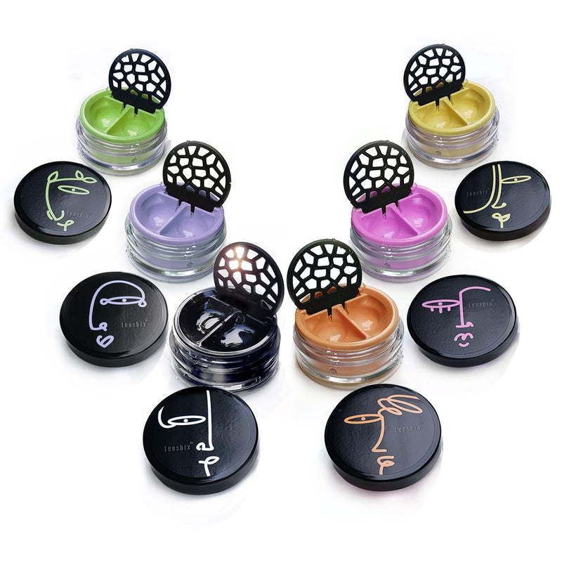 [Australia] - Lensbix contact lens case Faceline. The innovative gift for lens wearers with a lineart motif in candy colors. (Vanilla No.13) Vanilla No.13 