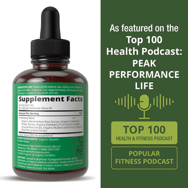 [Australia] - USDA Organic Lung Detox For Smokers And Non Smokers with 6 Top Ingredients. Mullein Leaf, Marshmallow Root, Calendula. Lungs Cleanse For Better Respiratory Health. Liquid Drops Tincture Supplement 