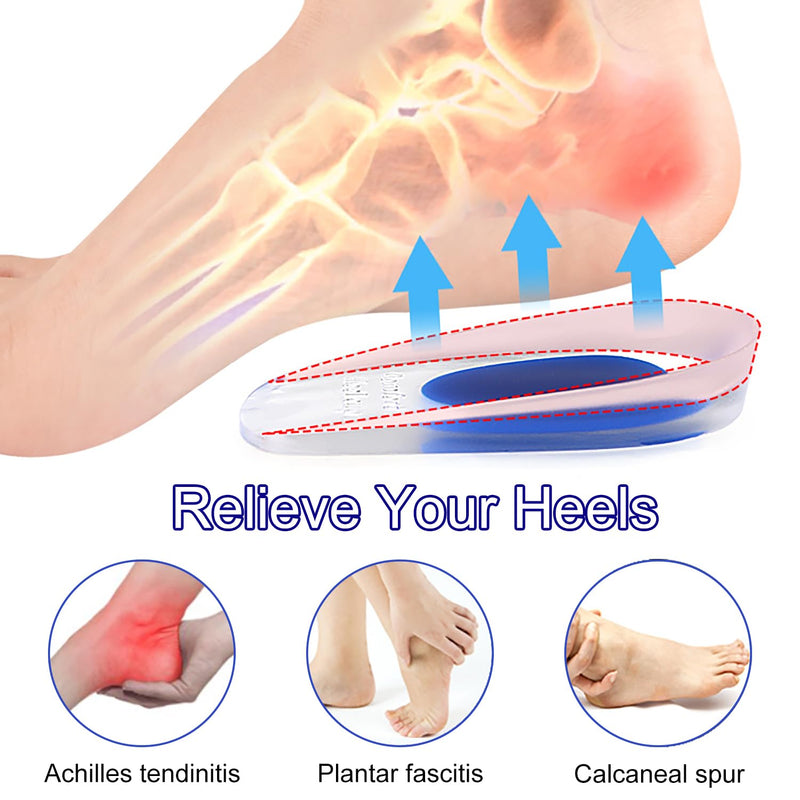 [Australia] - Neoreser Heel Spur Insoles, Gel Heel Cushion Heel Pads Silicone Gel Heel Cups Orthopedic Gel Cushion Insoles for Plantar Fasciitis Heel Spurs and Achilles Pain (39-45, 2 Pairs) Big 