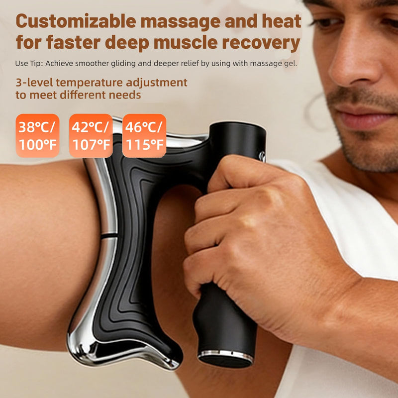 OTBK Heated Muscle Scraper Tool, 3-in-1 Electric Fascia Massager | Massage, Gua Sha board, fascia release tools, deep tissue release, lymphatic drainage, body contouring, portable
