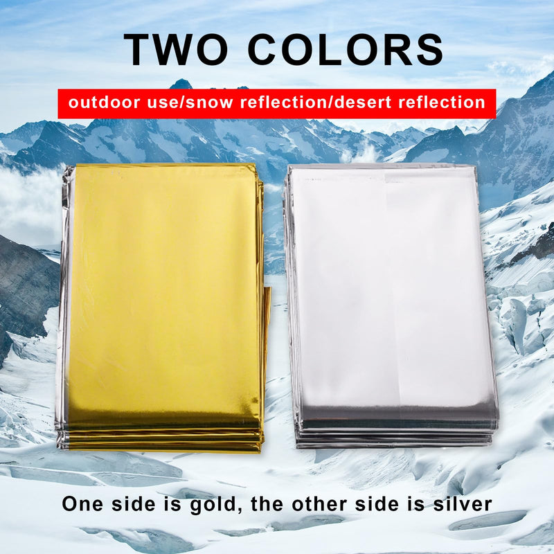 [Australia] - Pack of 5 rescue blankets 210 x 160 cm, rescue blanket gold silver, rescue blankets, rescue foil, rescue blanket extra strong, emergency blanket, first aid blanket for first aid hiking & camping and outdoors 
