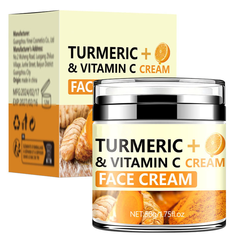 Turmeric Firming Face Cream,Hydrating Anti-wrinkle Tighten Lift Face Cream for Smooths Wrinkles, Tightening and Lift Skin, Fine lines, Loose & Sagging Skin for Dry, Sensitive & Dull 1.76 oz