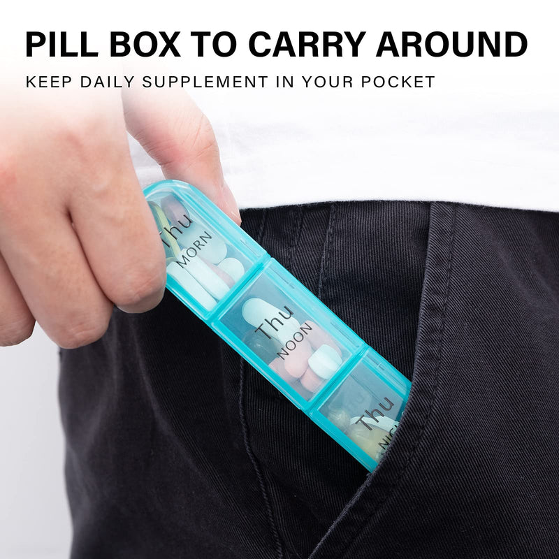 [Australia] - Daviky Pill Organizer 3X a Day, Weekly Pill Organizer 3 Times a Day, Pill Box 7 Day, Pill Cases Organizers 7 Day, Daily Pill Box Organizer, Medicine Organizer Box to Hold Vitamins and Medication Black 