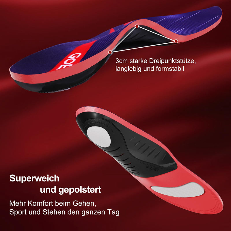 [Australia] - Orthopedic insoles for men and women, comfort work shoe insoles, orthopedic foot support for plantar fasciitis, flat feet, purple L purple L-EU44-46 (28-29.5cm) 