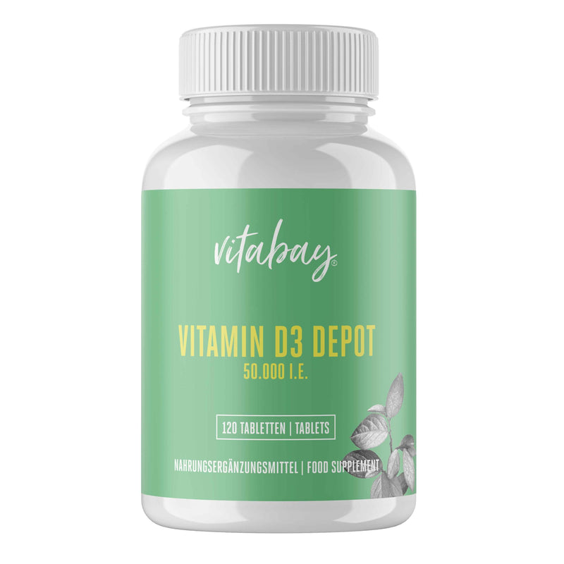 [Australia] - Vitabay Vitamin D3 High Dose 50,000 IU - 120 Vegan Vitamin D Tablets as Depot - Vit D High Dose with 50,000 IU - High Quality Vit D3 for Long Supply - Laboratory Tested 18 g (Pack of 1) 