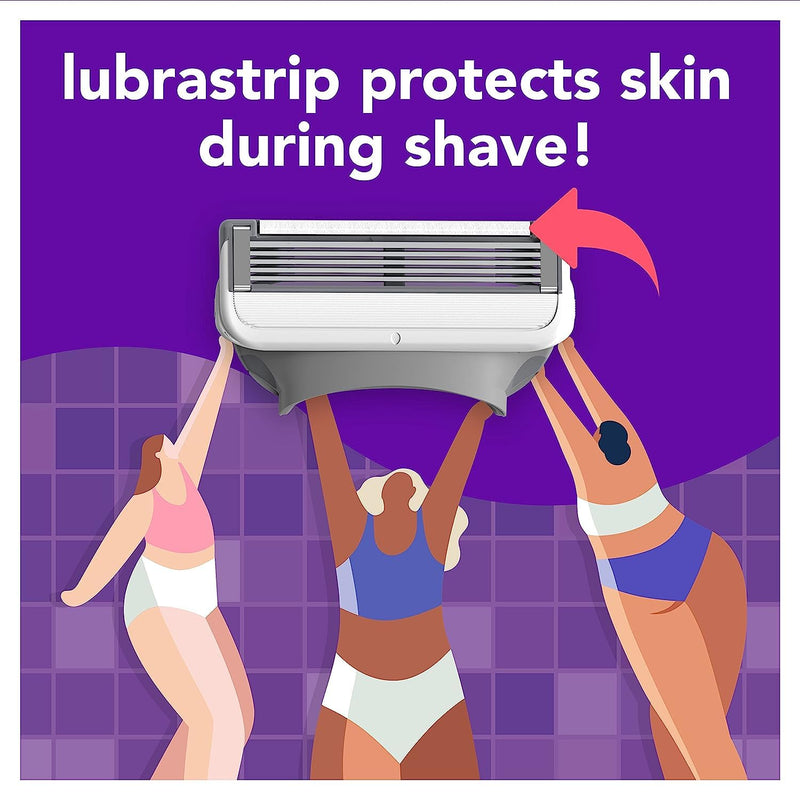 [Australia] - joy Womens Razor Blade Refills, 8 Count, Purple, Lubrastrip to Help Avoid Skin Irritation 8 refills 