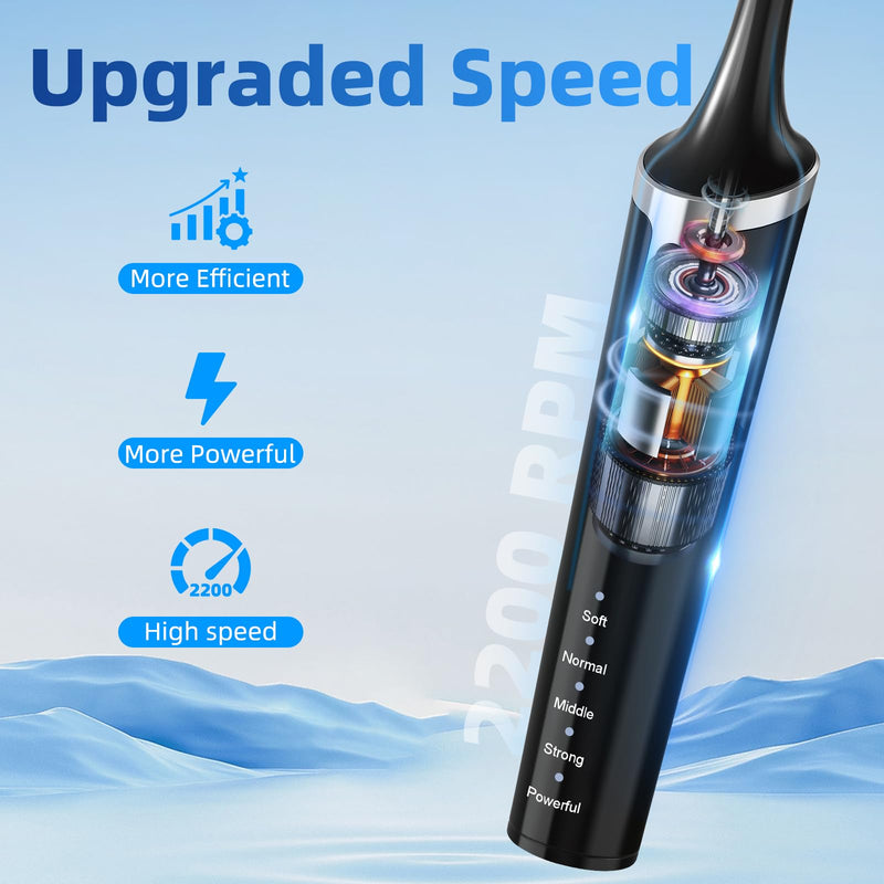 [Australia] - Tooth Polisher,Rechargeable Teeth Whitening Kits for Teeth Daily Cleaning and Whitening,Dental Polisher with 2 Set Polishing Brush Heads,LED Light,5 Speed Modes,Waterproof 