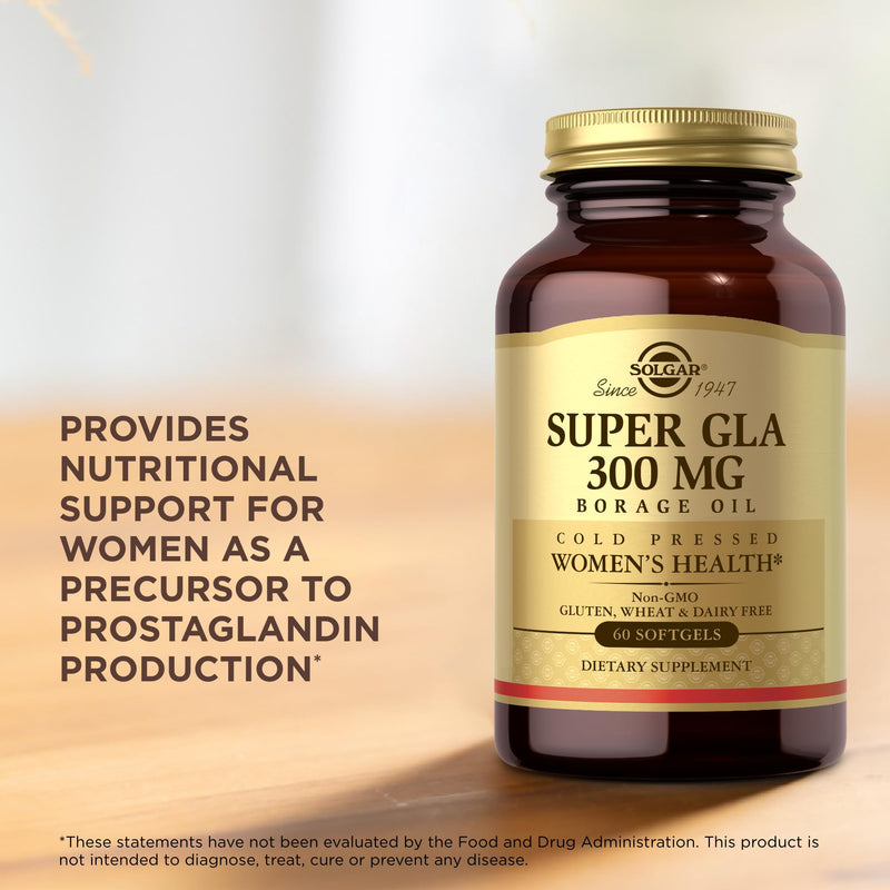 [Australia] - Solgar Super GLA 300 mg - 60 Softgels - Cold-Pressed Borage Oil for Women‚Äôs Health - Non-GMO, Gluten Free, Dairy Free - 60 Servings 60 Count (Pack of 1) Standard Packaging 