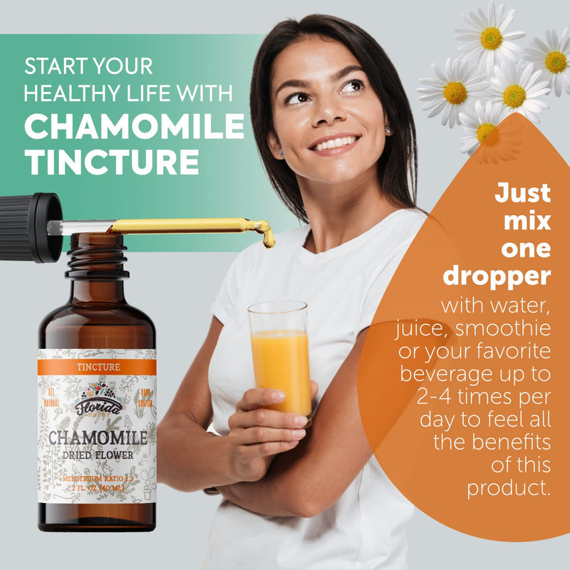 [Australia] - Chamomile Tincture, Organic Chamomile Extract (Matricaria Recutita) Flowers 2 Fl Oz (Pack of 1) 