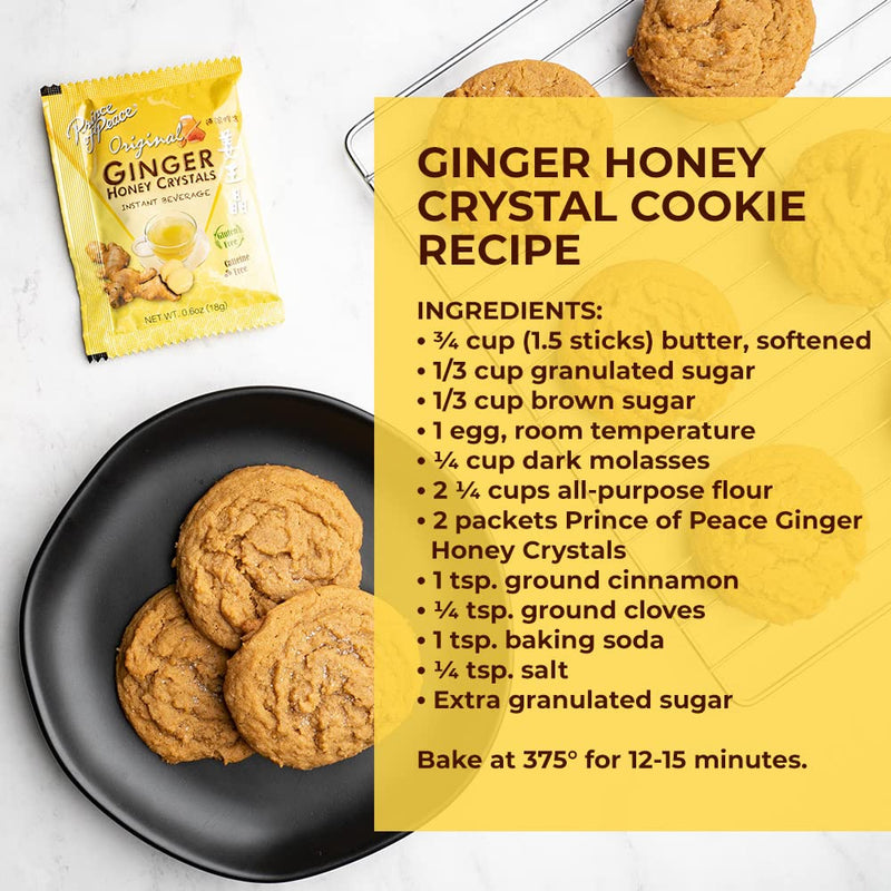 [Australia] - Prince of Peace Instant Ginger Honey Crystals, 2 Packs of 10 Sachets – Instant Hot or Cold Beverage – Easy to Brew Ginger and Honey Crystals 2 Pack 