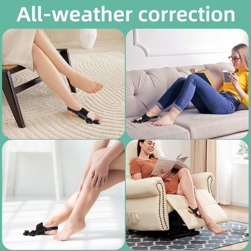Bunion Corrector for Women & Men Big Toe, Relief Fixed Adjustable Knob Corrector, for Left and Right Foot, Black 1Pack