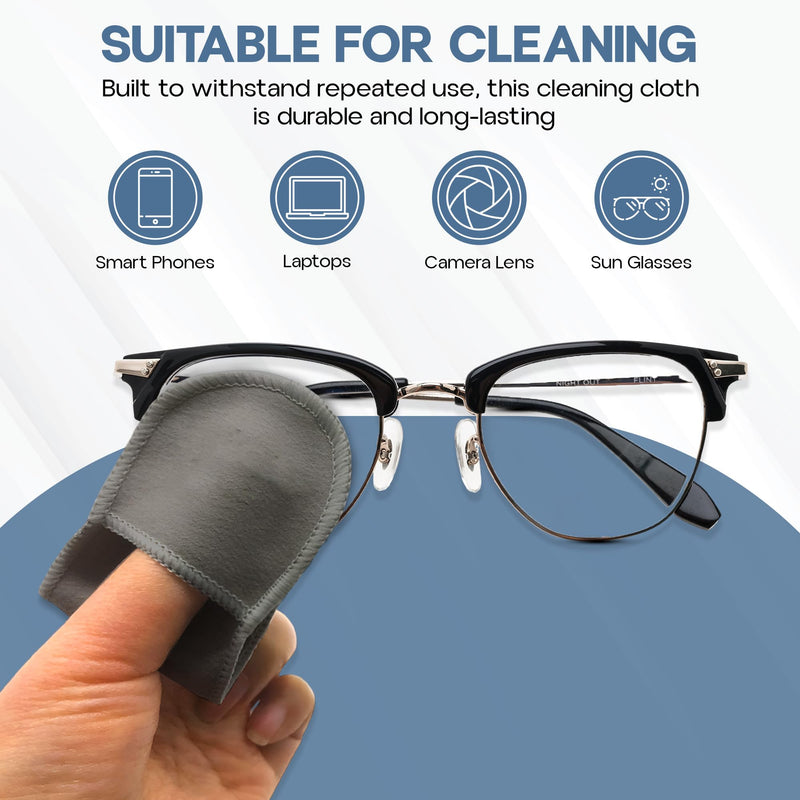 [Australia] - Eyeglass Cleaner 4 Pack, Eyeglass Cleaning Wipes, Lens Cleaner, Anti-Scratch, Screen Cleaning Cloth, Eyeglass Cleaning Cloths, Lens Wipes (Blue/Gray) Blue / Gray 