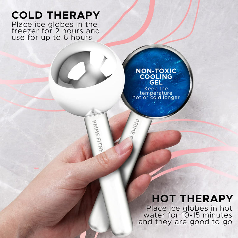 Ice Globes for Facials | Unbreakable Steel Cooling Roller | Cryo Sticks for Face | Massager for Face Neck & Eyes | Skin Care for Dark Circles, Puffiness, Wrinkles, Collagen Production (Blue) Blue
