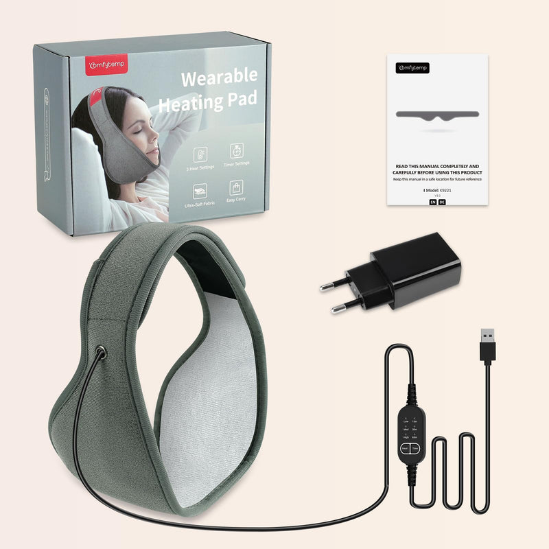 [Australia] - Comfytemp heating pad for facial jaw with USB, 83x11cm soft heat pad with automatic switch-off, jaw warmer from TMJ and after dental surgery wisdom teeth heat compress 11x83cm 