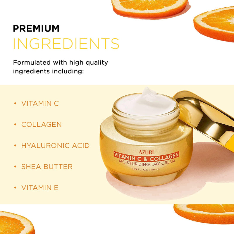 Vitamin C Face Cream with Collagen, Brightening Moisturizer, 2 Pack Vitamin C & Collagen (Pack of 2)