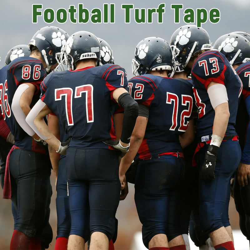 Jenaai 2 Roll Football Turf Tape 33ft Extra Wide Athletic Waterproof Sport Ultra Sticky Turf Tape for Arm Football Kinetic Bandage for Athletic Sport Protects from Burn(White) White