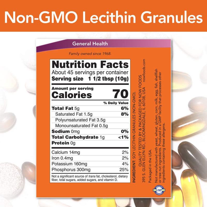 Lecithin Granules NON-GMO Now Foods 1 lbs Granule 1 Pound (Pack of 1)