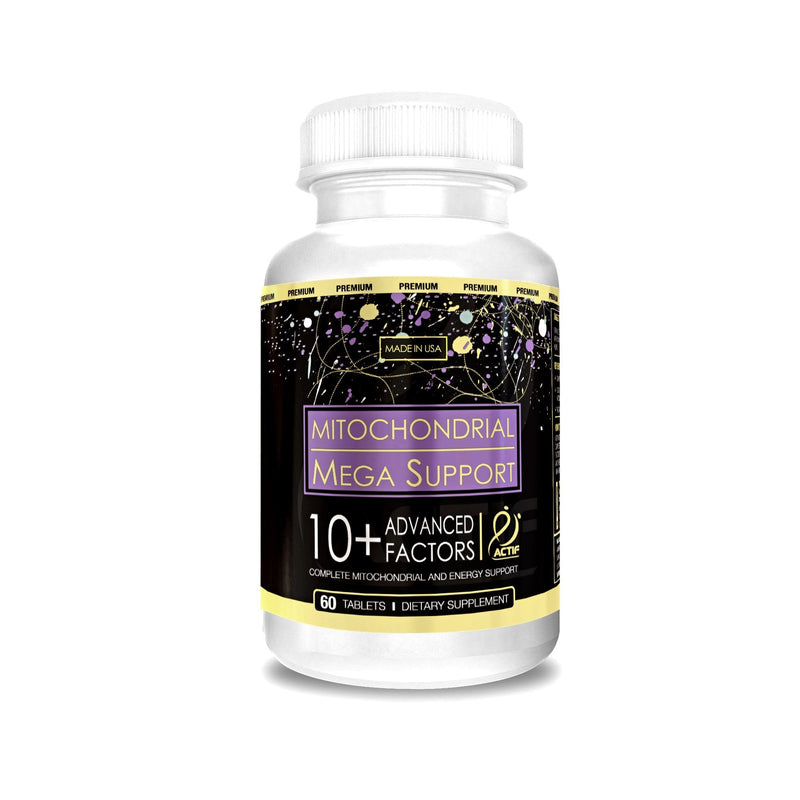 Actif Mitochondrial Mega Support with 10+ Advanced Factors - Non GMO, Fast Acting, Mitochondria and Energy Support, Made in USA, 60 Count