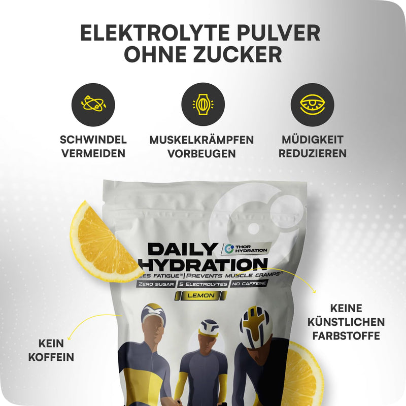 [Australia] - THOR Hydration - electrolyte powder without sugar - 20 pieces - electrolytes for sports - with magnesium and calcium - electrolyte powder - lemon 1 x 20 pieces 