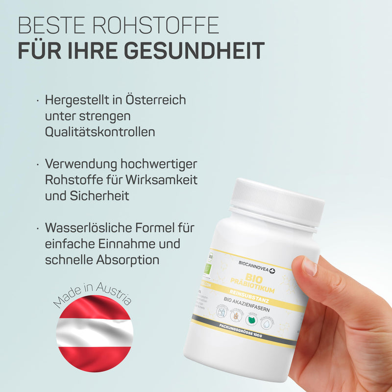 [Australia] - BIOCANNOVEA organic prebiotic - with acacia fibers to support intestinal health - promotes the immune system and intestinal flora and supports mental health - produced in Austria 