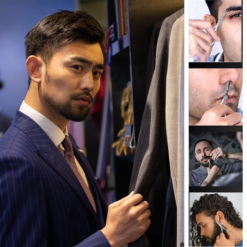 [Australia] - Acooruiteng Beard Brush Beard Comb Beard Brush Men Beard Comb Men Beard Brush Beard Brush Beard Comb Beard Comb Bristle Brush for Daily Beard Care Pack of 2 