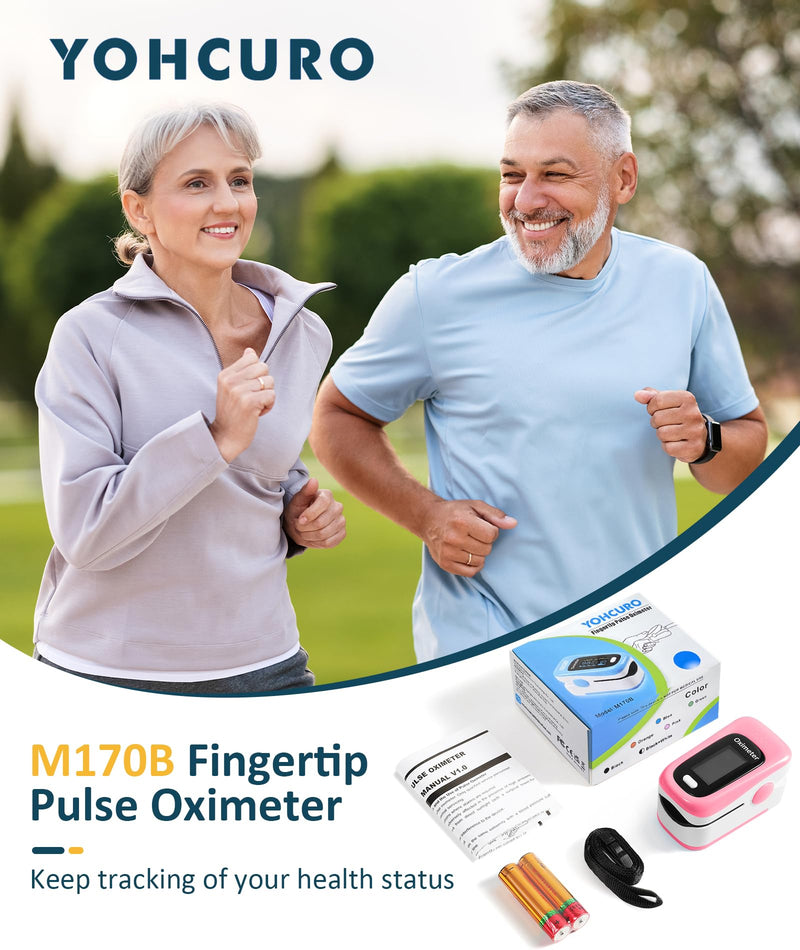 Fingertip Pulse Oximeter with Fast & High-precision SpO2 Measurement, Blood Oxygen Saturation & Pulse Rate Monitoring, OLED Screen with Large Fonts (Pink)