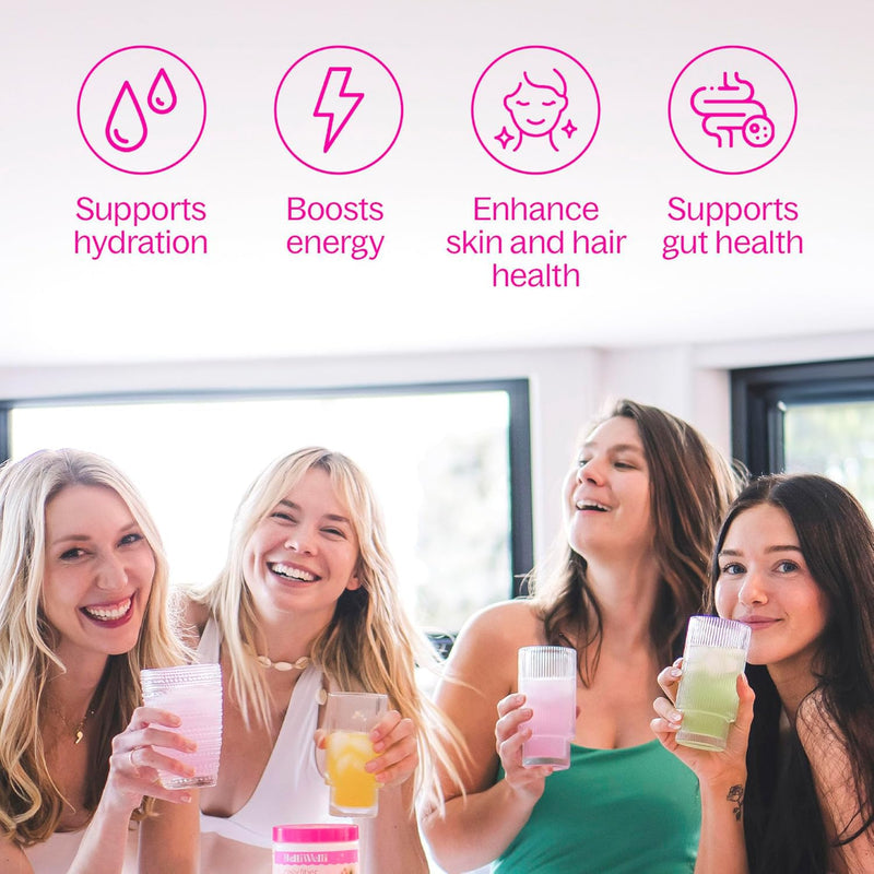 [Australia] - Daily Fiber Supplement Packets with Collagen, Probiotics & Electrolytes | Single Serve Packets for Gut Health, Digestion & Debloating | Variety | 10 Count 