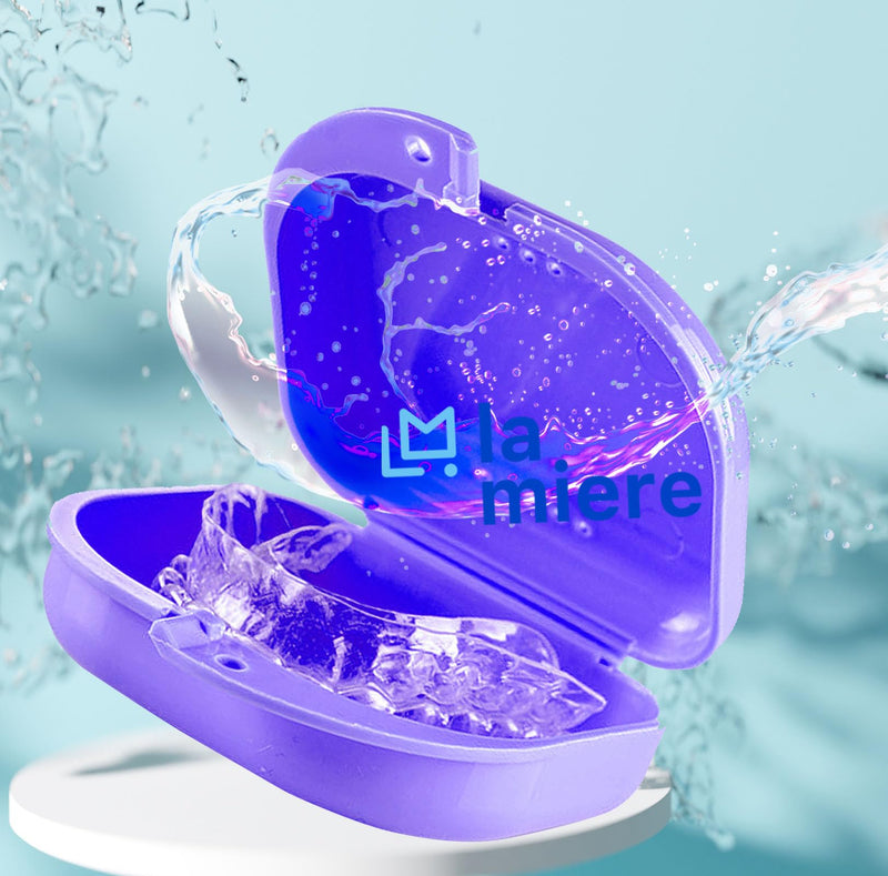 [Australia] - Retainer Case with Vent Holes, 1 Pcs Denture Case, Tight Snap Lock Orthodontic Mouth Guard Case, Purple 