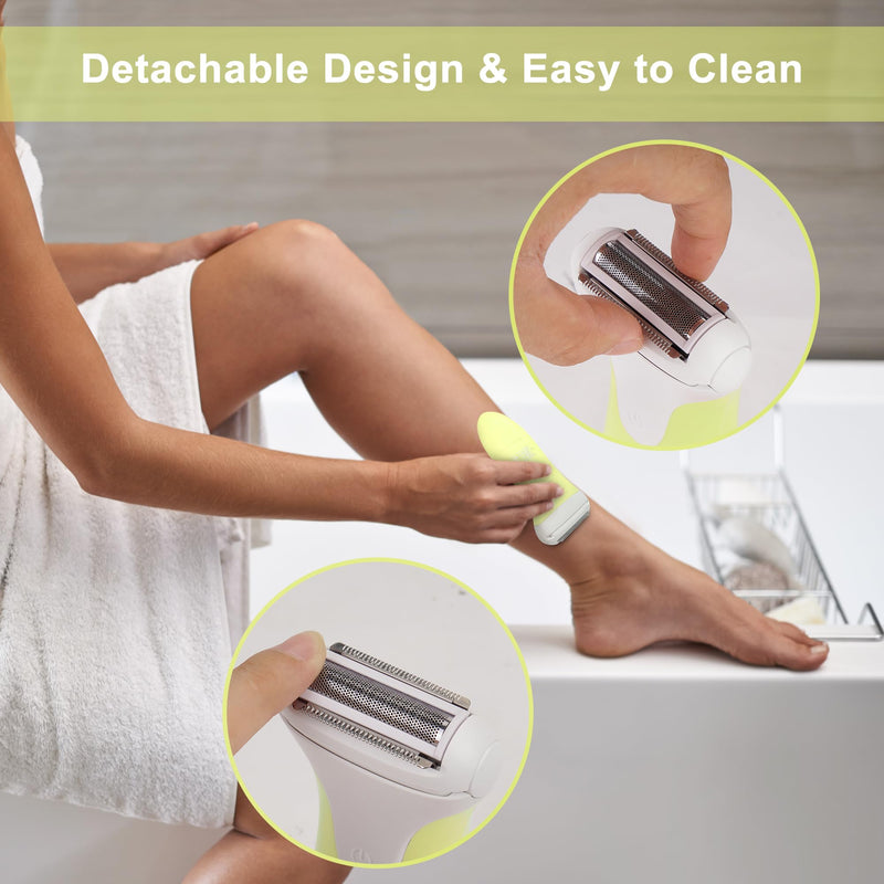 Electric Razors for Women & Bikini Trimmer-Waterproof Cordless for Shower,Travel | Hypoallergenic Foil Shaver for Legs,Underarms,Bikini Line,Wet/Dry.OliveDrab/iuy6 Green White