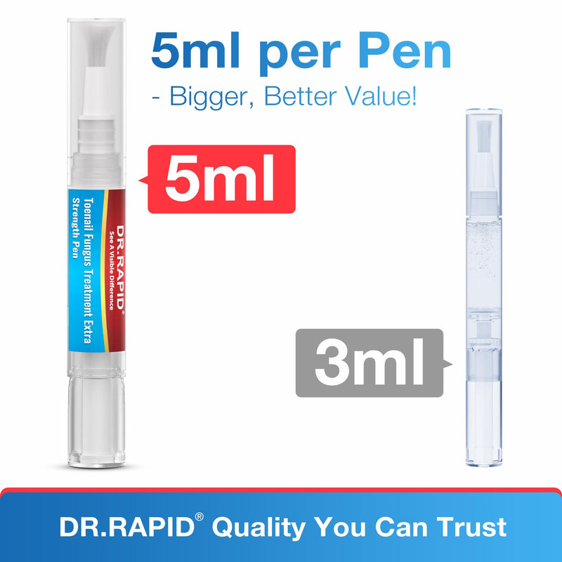 Toenail Fungus Treatment Extra Strength - DR.RAPID Toenail Fungus Treatment Pen with 25% Undecylenic Acid & Tolnaftate, Ideal for Fungus Treatment for Damaged Nails & Fingernails 5ml/0.18FLOZ 3Pcs 1 Fl Oz (Pack of 3)