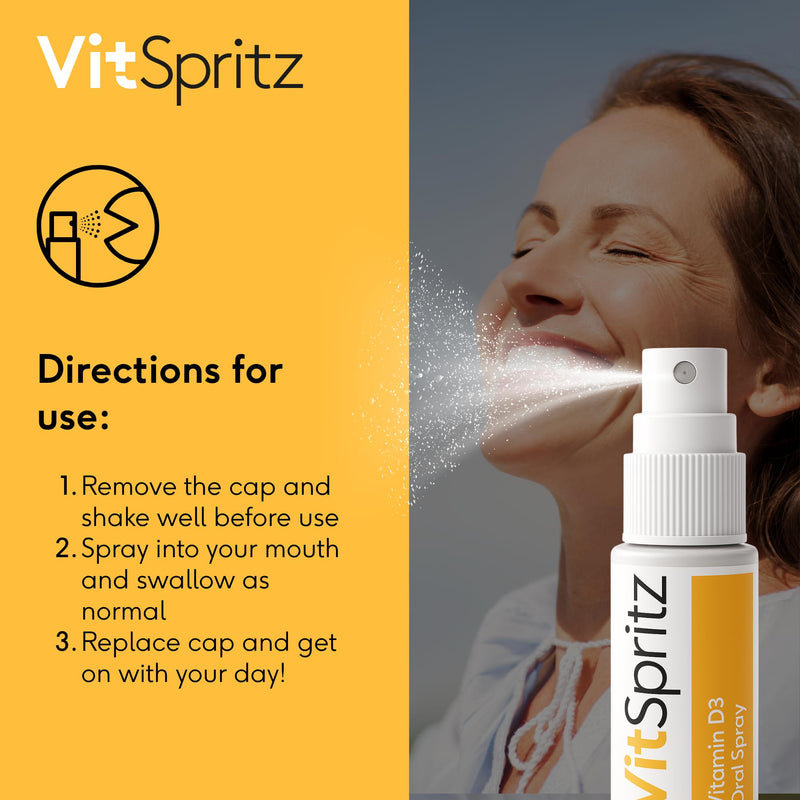 Vitamin D3 Oral Spray 3000 IU - High Strength Vitamin D Supplement, Orange Flavour, Vegetarian Vitamins for Immune Support & Bone Health, British Fast Absorption VIT D Spray Supplements
