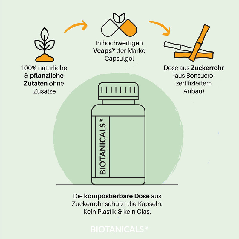 [Australia] - Biotanicals - Iron capsules (120 pieces) - High-dose plant-based iron, made from curry leaf and vitamin C from acerola cherry - for 4 months - CO2 neutral & compostable - vegan 