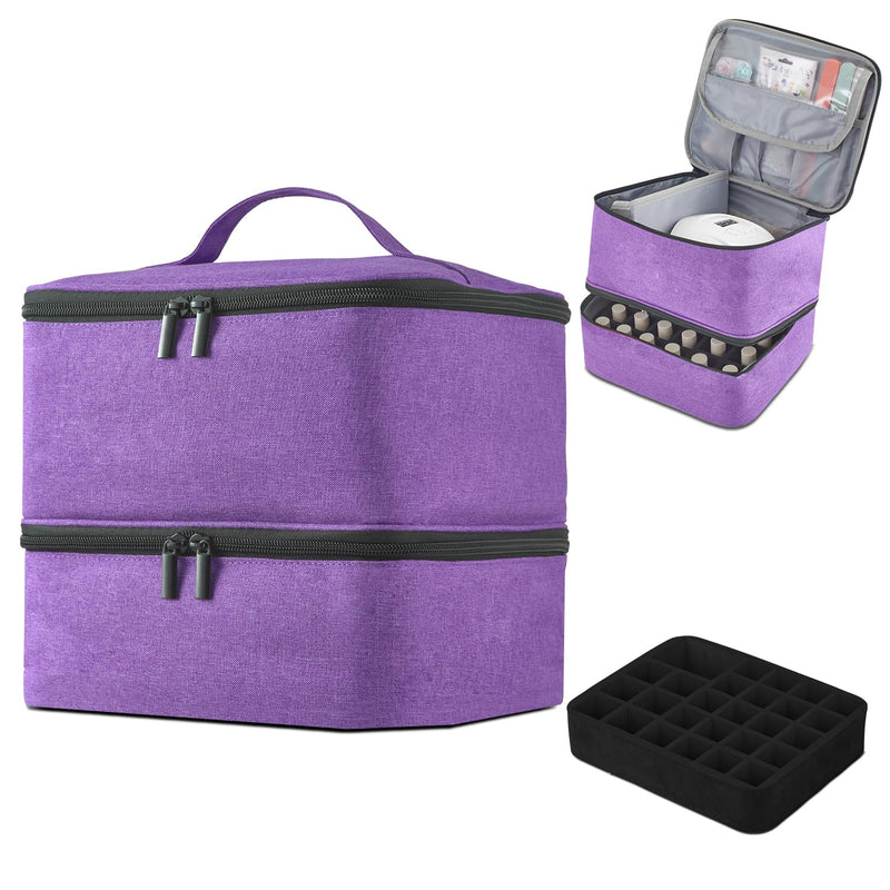 Large Toiletry Bag Purple and Nail Polish Bag Purple