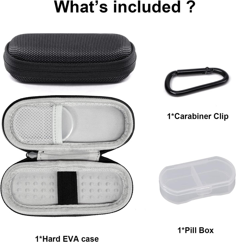 [Australia] - Yewltvep Case for kardiamobile EKG Heart Monitor, Hard case for KardiaMobile 6L, case for Kardia EKG Monitor Comes with Pill Box and Carabiner Clip, Heart Monitor Travel case Black&White 